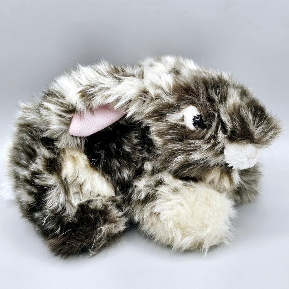 Bunny Rabbit Plush 8"  Realistic Fur Speckled Agouti Stuffed Animal Toy - Picture 3 of 6